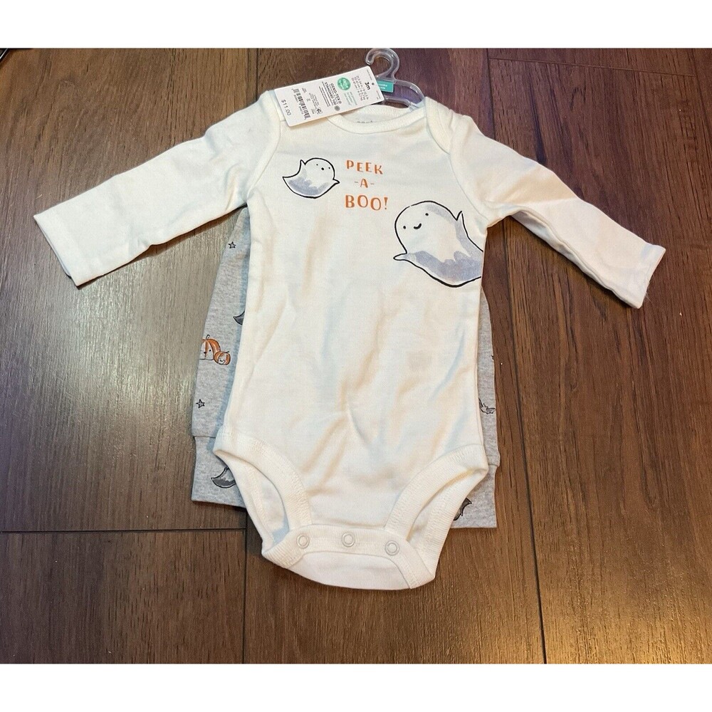 Carter's Baby Halloween Bodysuit NWT Halloween Ghost Pumpkin Bats 3 M NB